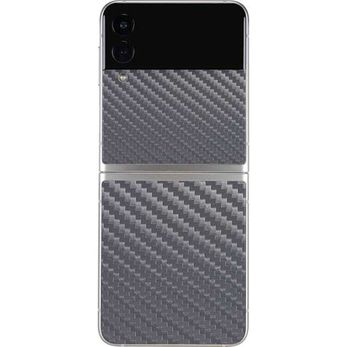 Silver Carbon Fiber Specialty Texture Material Galaxy Z Flip4 5G Skin